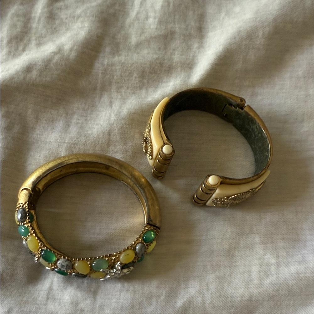 CAbi Gold and Yellow-Green Bracelet Duo